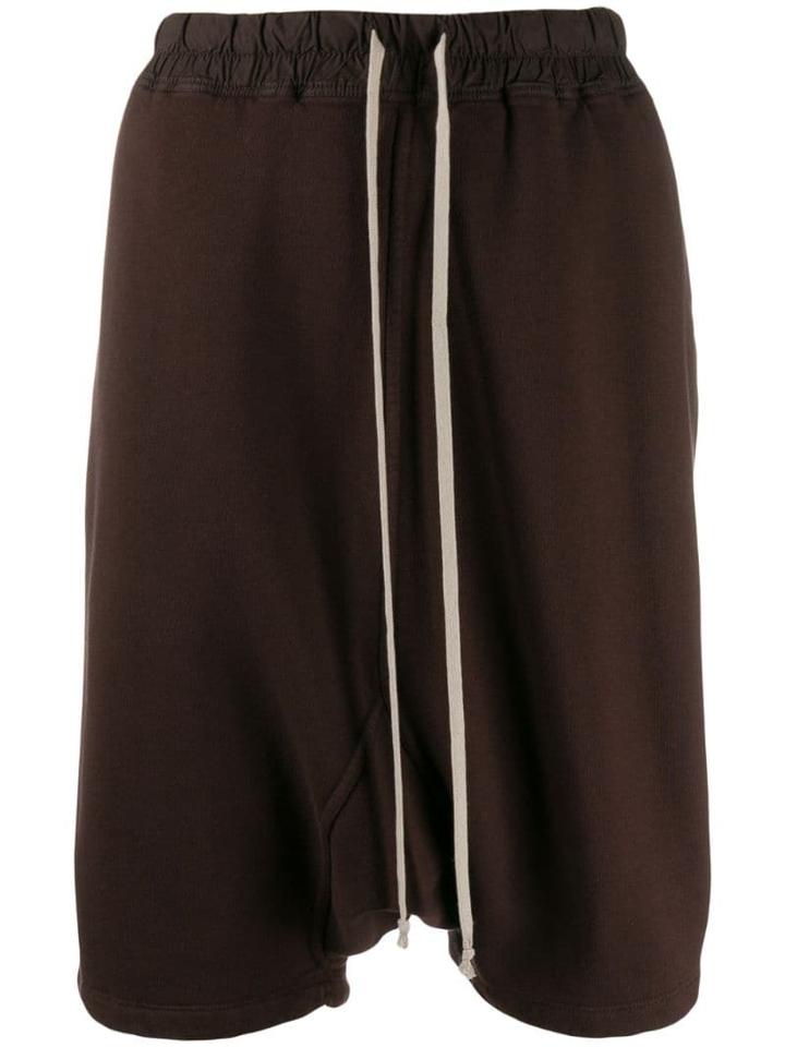 Rick Owens Drkshdw Dropped Crotch Shorts - Brown