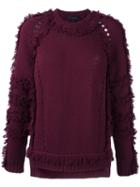 Belstaff Raw Edge Raglan Sleeve Jumper, Women's, Size: Xs, Red, Silk/wool/cashmere