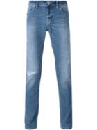 Dondup Distressed Skinny Jeans, Men's, Size: 34, Blue, Cotton/spandex/elastane/polyester