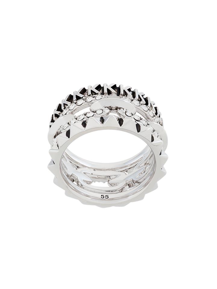Karl Lagerfeld Stacked Chain Ring - Metallic