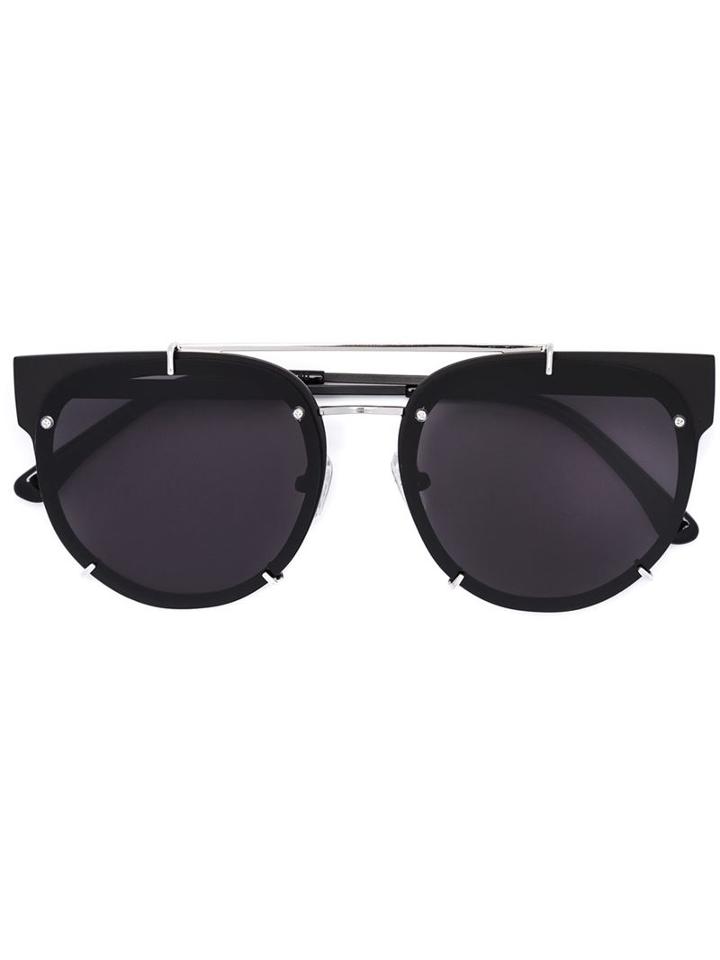 Vera Wang Round Frame Sunglasses, Women's, Black, Metal (other)