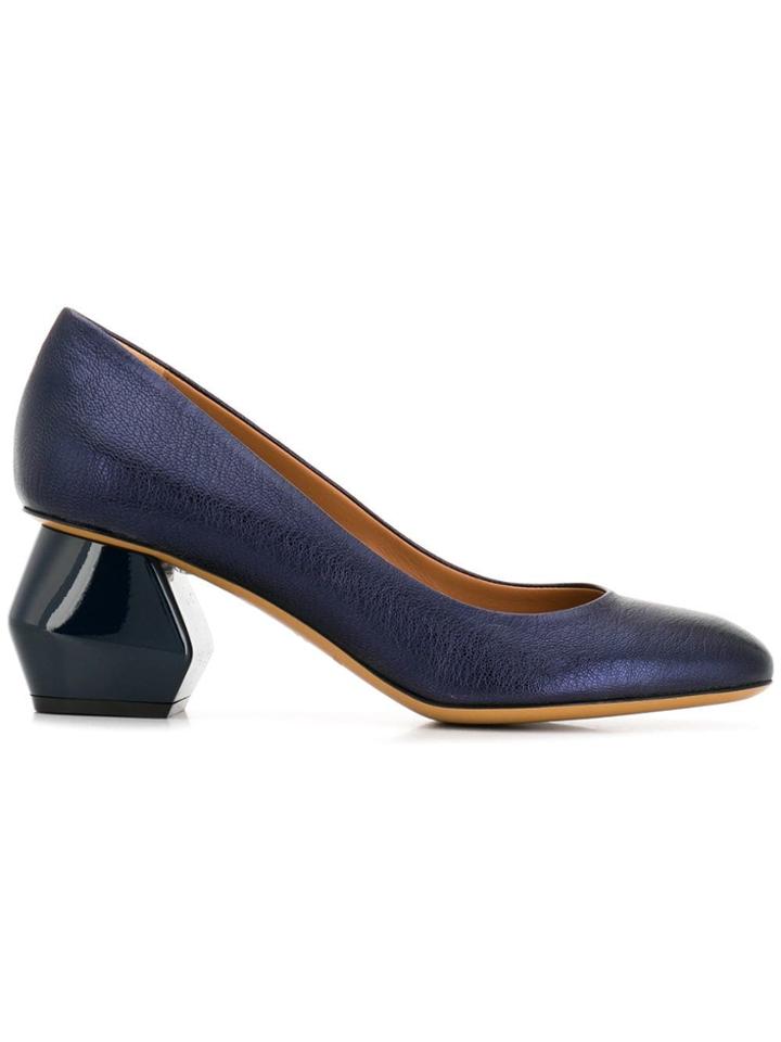 Emporio Armani Geometric Heel Pumps - Blue