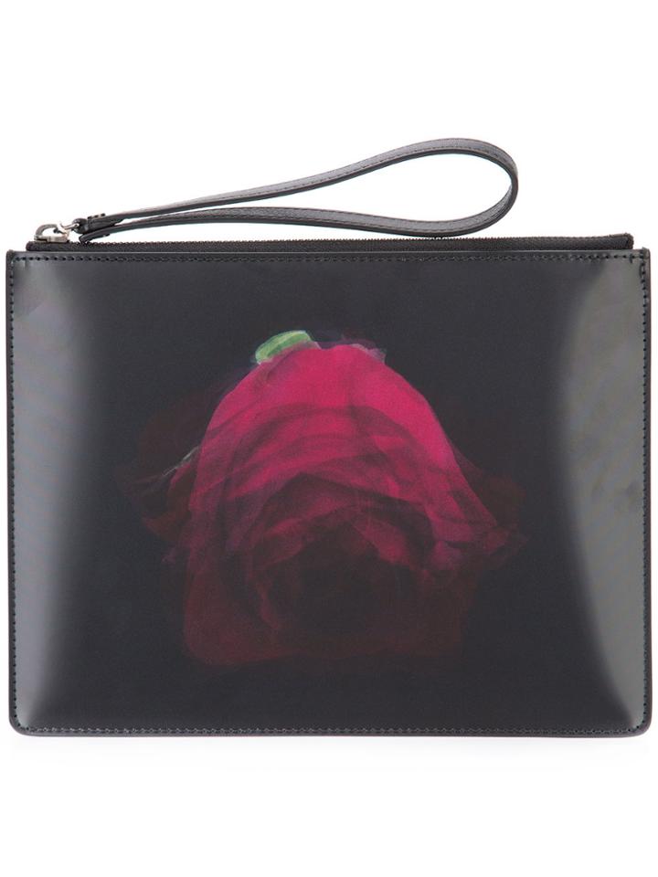 Christopher Kane Lenticular Rose Clutch - Black