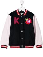 Kenzo Kids Teen Embroidered Japanese Dragon Bomber Jacket - Blue