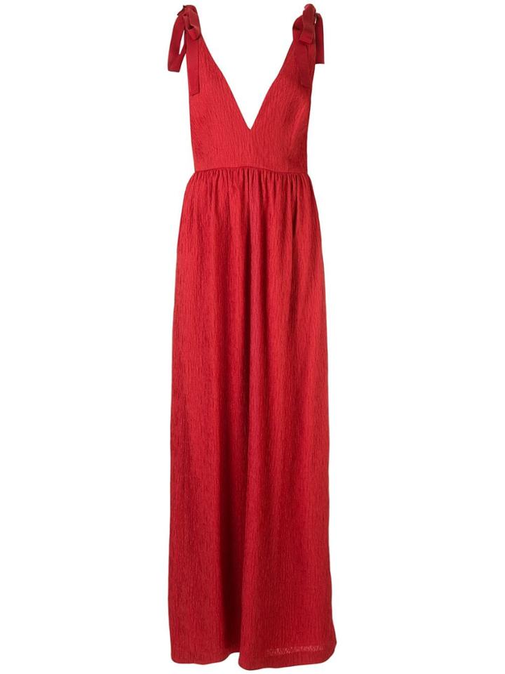 Rebecca Vallance Harlow Bow-sleeves Dress - Red