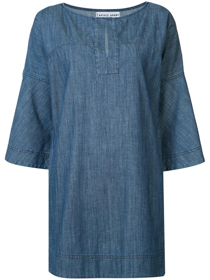 Apiece Apart 'becerra' Flute Arm Dress, Women's, Size: 2, Blue, Cotton