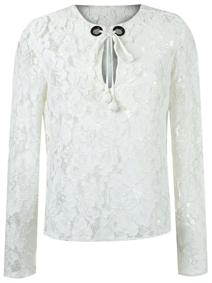 Reinaldo Lourenço Lace Blouse, Women's, Size: 44, White, Cotton/polyamide