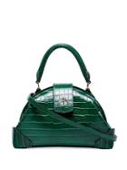 Manu Atelier Demi Crocodile Embossed Cross Body Bag - Green