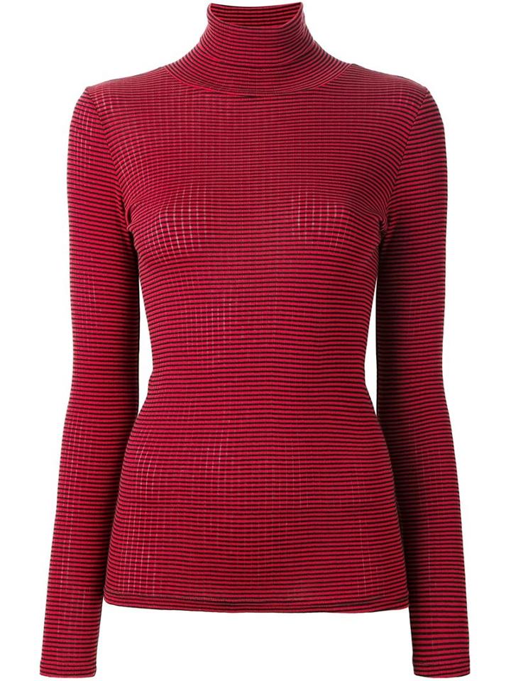 6397 Striped Turtleneck Sweater, Women's, Size: Xs/s, Red, Cotton/cashmere