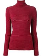 6397 Striped Turtleneck Sweater, Women's, Size: Xs/s, Red, Cotton/cashmere