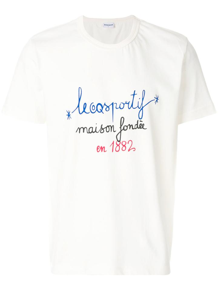 Le Coq Sportif Slogan Print T-shirt - White