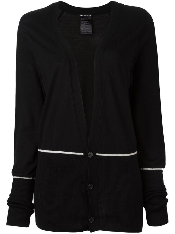 Ann Demeulemeester 'donley' Cardigan, Women's, Size: Small, Black, Wool/silk