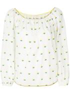 Marc Jacobs - Rose Fil-coupé Peasant Blouse - Women - Cotton - 6, White, Cotton