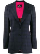 Ps Paul Smith Checked Wool Blazer - Blue