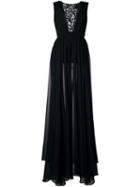 Christian Pellizzari Lace Panel Slit Dress