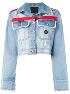 Philipp Plein X Playboy Stripe Denim Jacket - Blue