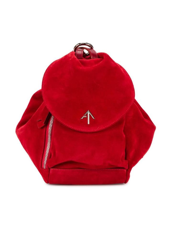 Manu Atelier Mini Fernweh Suede Backpack - Red