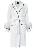 Andrea Bogosian Feather Trimming Robe - White