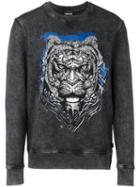 Just Cavalli Tiger Print Sweatshirt, Men's, Size: Medium, Black, Cotton