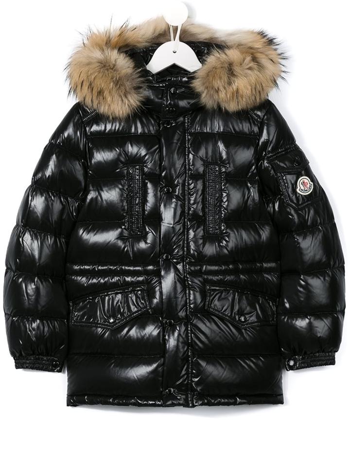 Moncler Kids 'riviere' Hooded Parka, Boy's, Size: 8 Yrs, Black