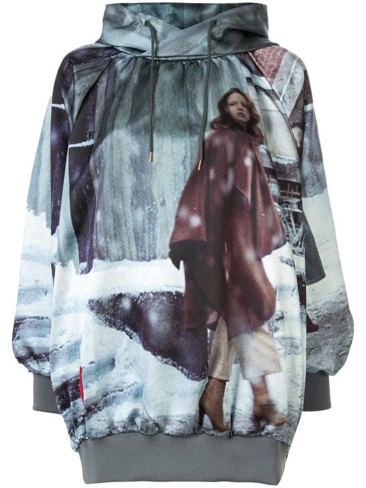 Undercover Graphic Print Hoodie - Blue