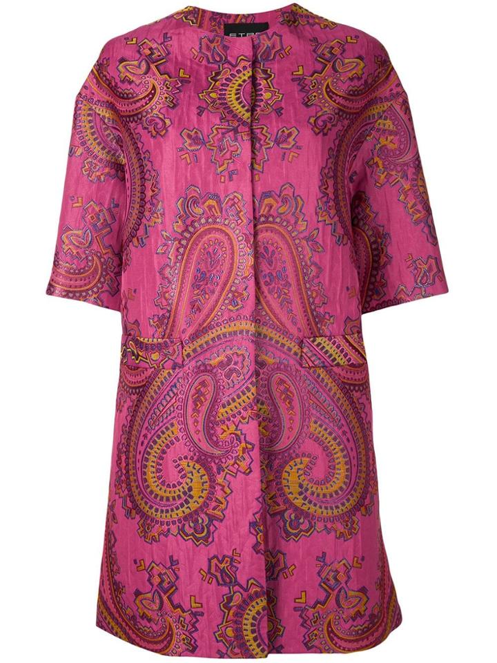 Etro Paisley Print Coat - Pink