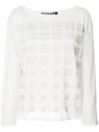 Issey Miyake Grid Pattern Blouse - White