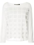 Issey Miyake Grid Pattern Blouse - White