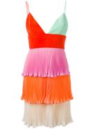 Fausto Puglisi Tiered Mini Pleat Dress - Multicolour