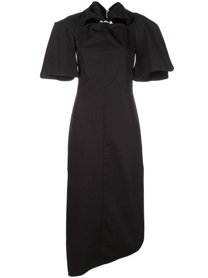 Ellery Gathered Ringe Detail Dress - Black