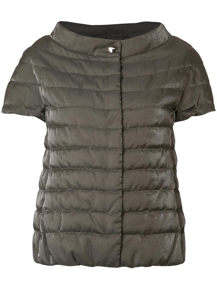 Herno Shortsleeved Padded Jacket, Women's, Size: 46, Brown, Polyamide/polyester/cotton
