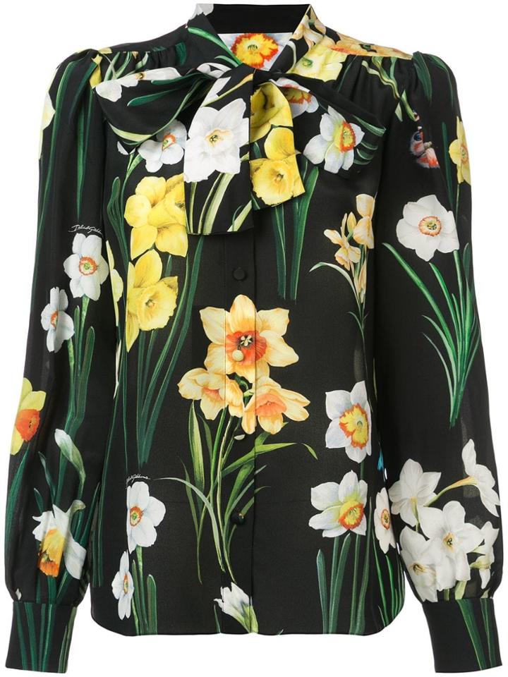 Dolce & Gabbana Daffodil Printed Blouse - Black