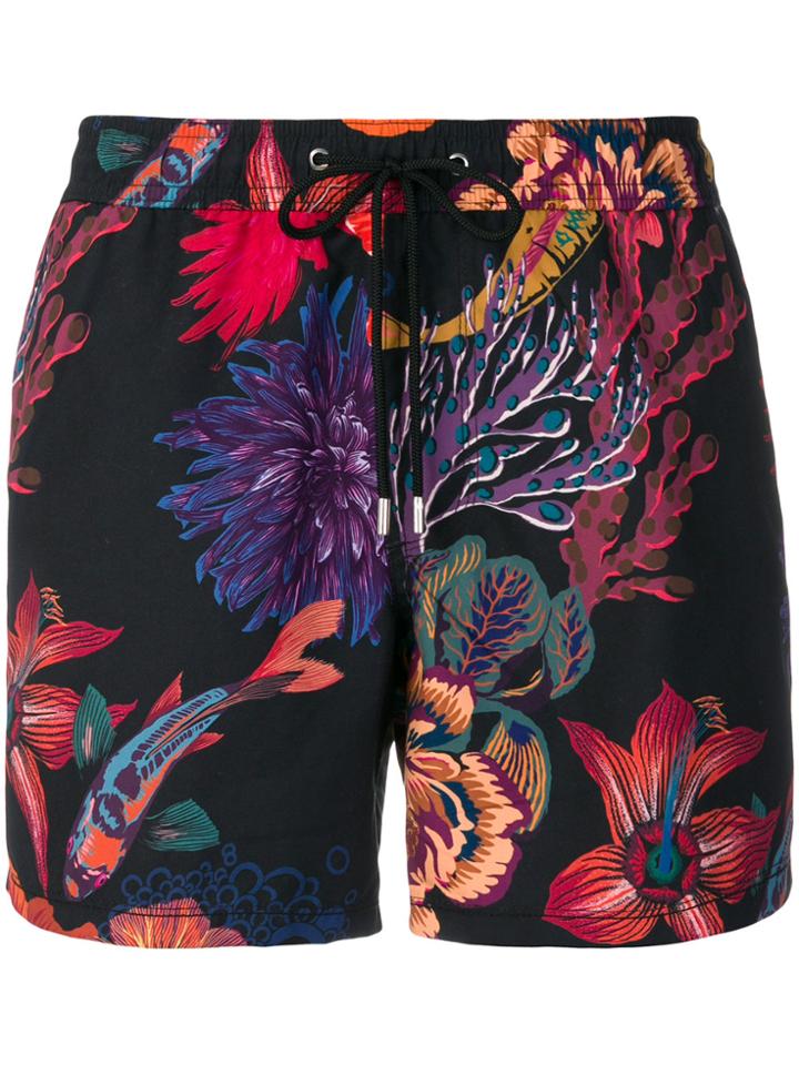 Paul Smith Marine Print Swimming Shorts - Black