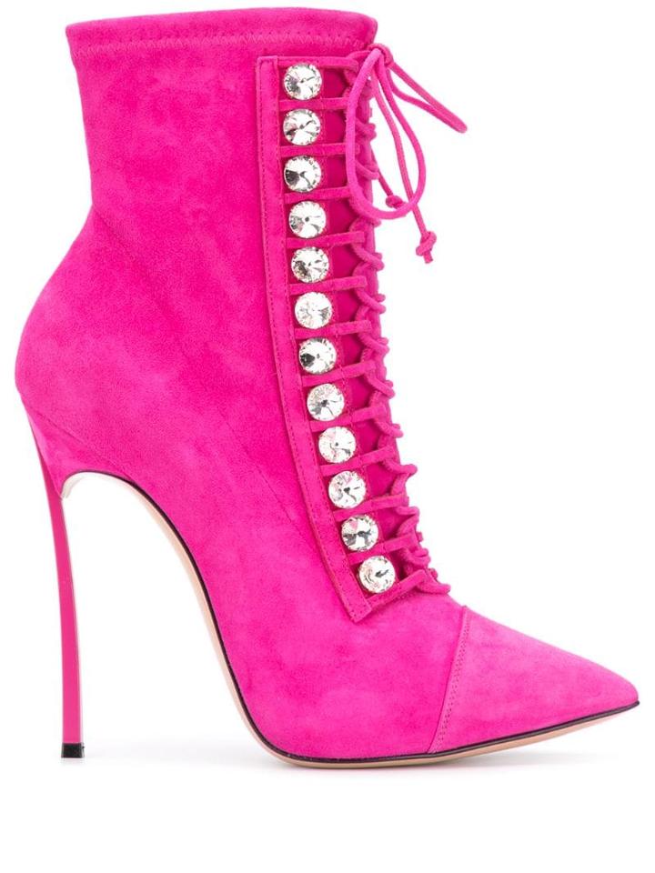Casadei Crystal-embellished Ankle Boots - Pink