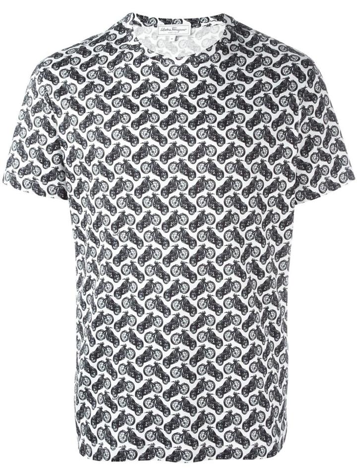 Salvatore Ferragamo Motorcycle Print T-shirt - White