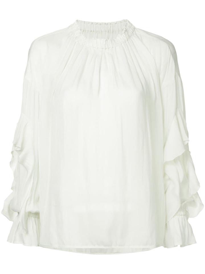 Frei Ea Gathered Neck Blouse - White
