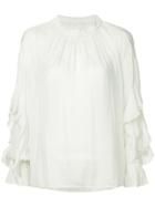 Frei Ea Gathered Neck Blouse - White