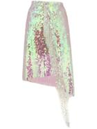 Circus Hotel Sequin Asymmetric Skirt - Pink