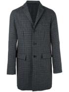Aspesi Checked Coat, Men's, Size: Large, Grey, Polyester/cupro/virgin Wool