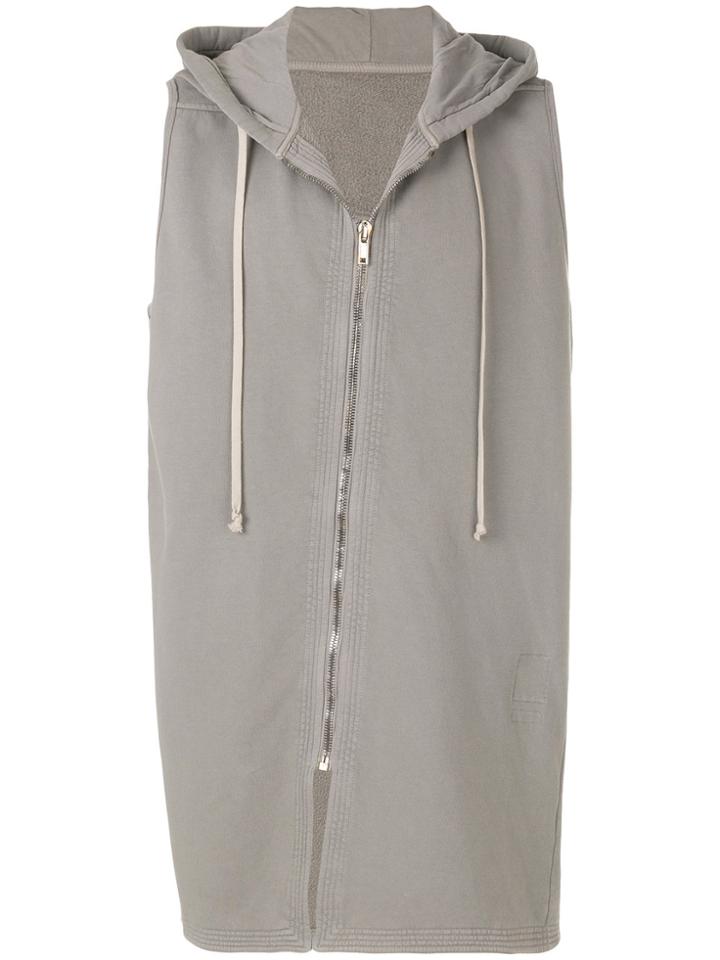 Rick Owens Drkshdw Sleeveless Zipped Hoodie - Grey
