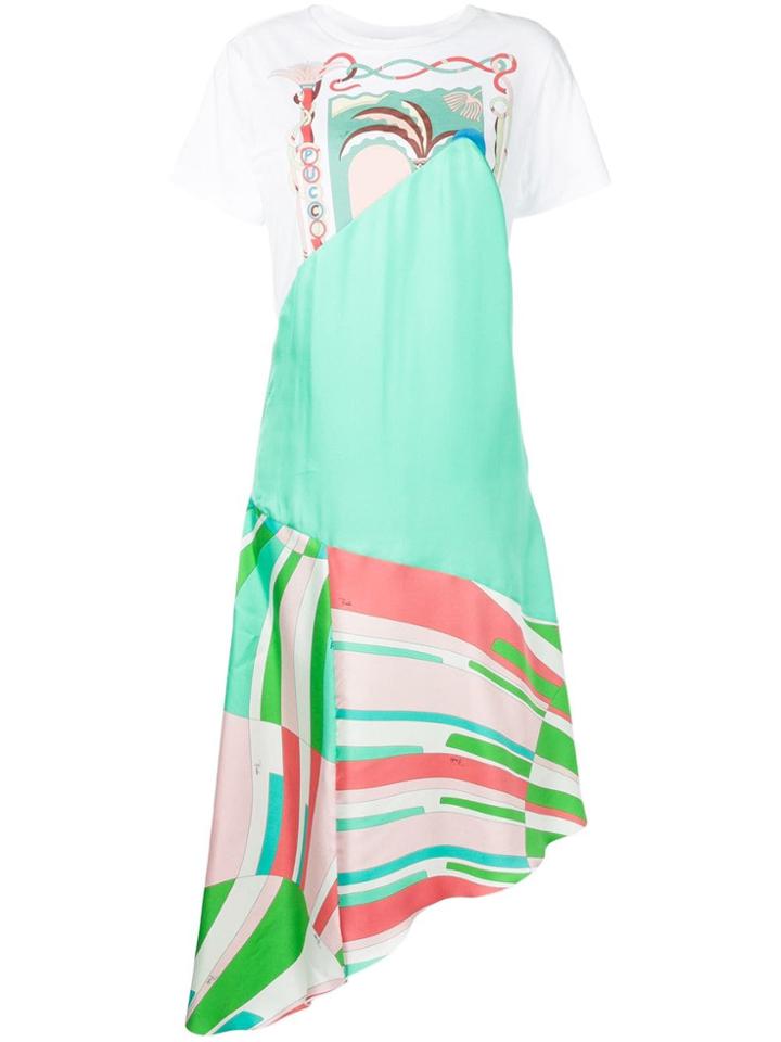 Emilio Pucci Shell Print Asymmetric Dress - Green