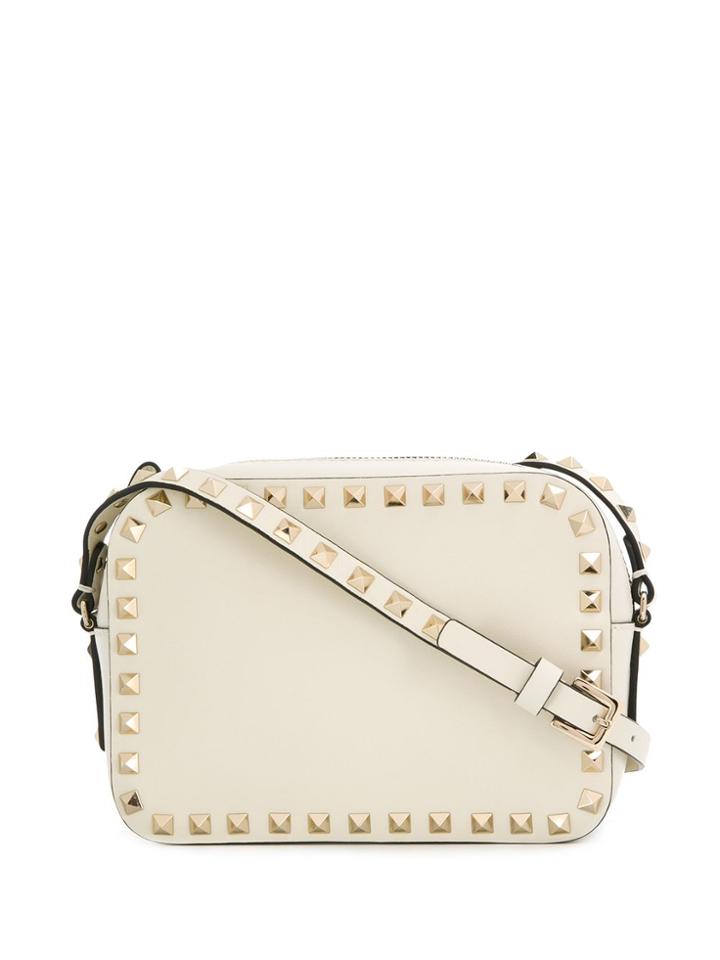 Valentino Rockstud Leather Camera Bag - Neutrals