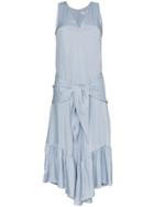 Tibi Tie-waist Ruffled Jumpsuit - Blue