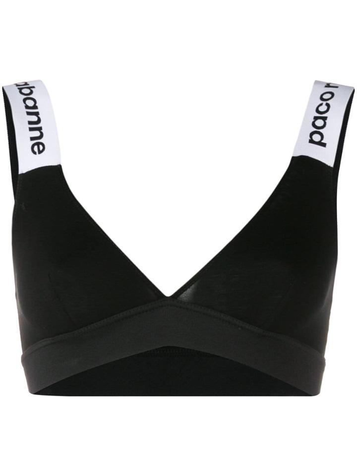 Paco Rabanne Branded Bralet - Black
