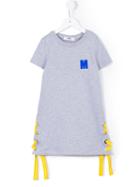Msgm Kids Side Lace-up T-shirt Dress, Girl's, Size: 8 Yrs, Grey