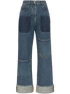 Jw Anderson Patch Detail Rolled Up Jeans - Blue
