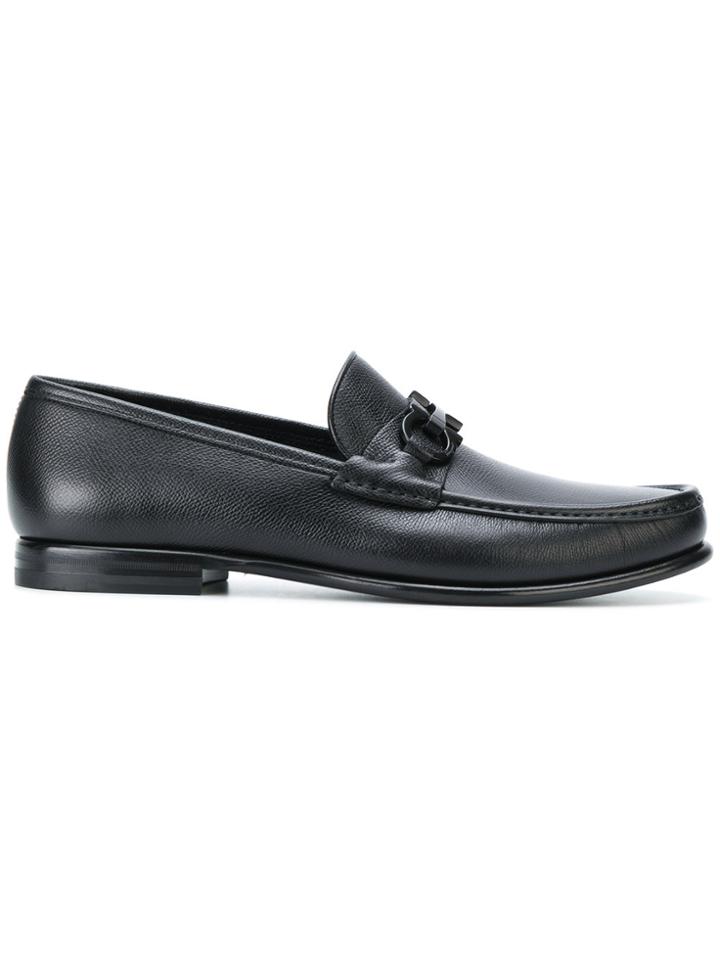 Salvatore Ferragamo Gancini Horsebit Loafers - Black