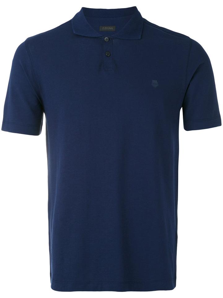 Z Zegna - Two-button Polo Shirt - Men - Cotton - L, Blue, Cotton