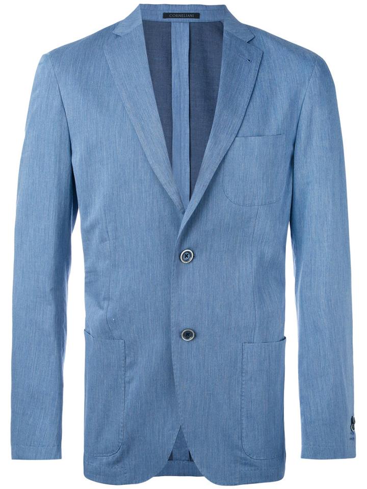 Patch Pocket Blazer - Men - Cotton/cupro/viscose - 56, Blue, Cotton/cupro/viscose, Corneliani