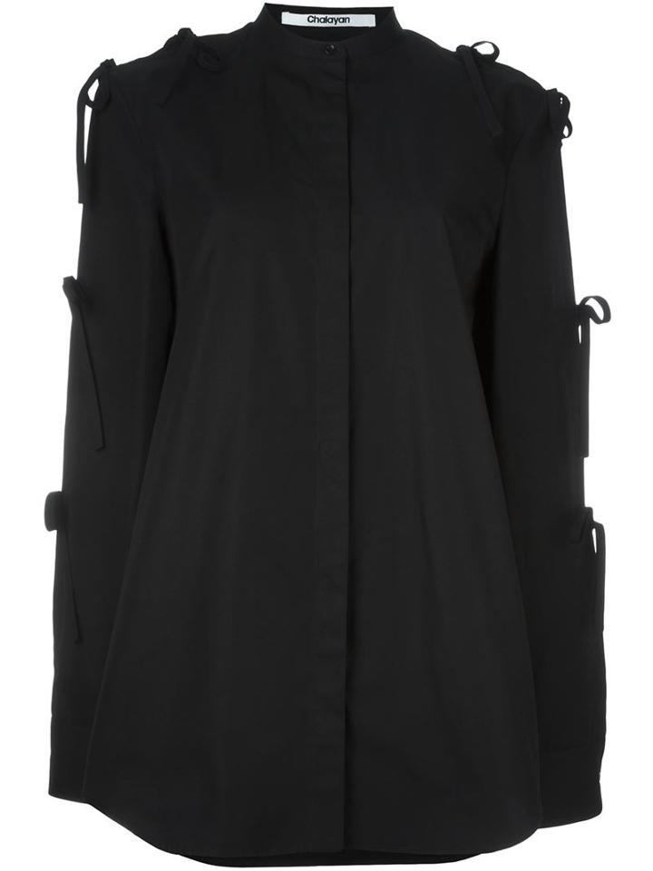 Chalayan Sleeve Tie Shirt, Women's, Size: 46, Black, Cotton